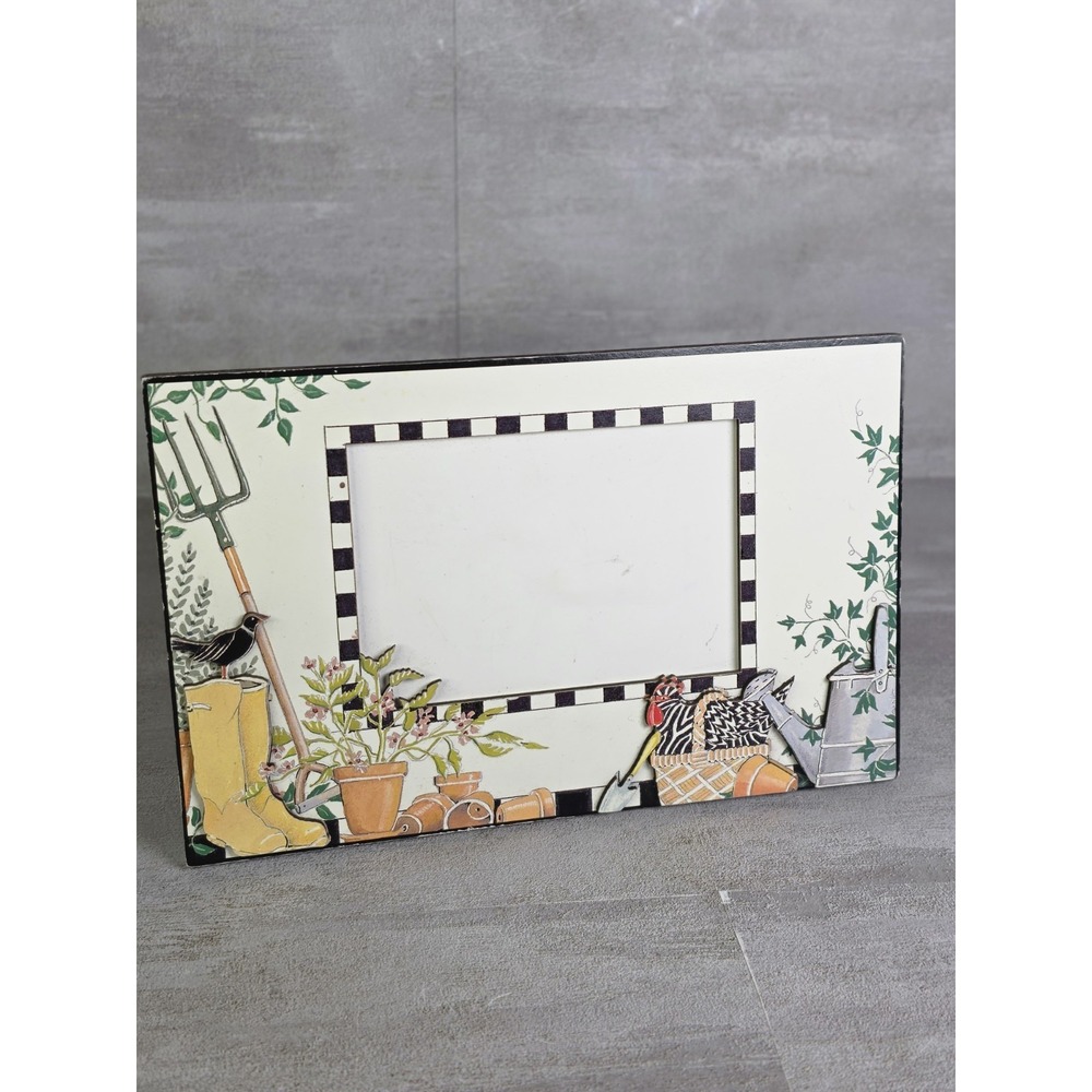 Mary Lake Thompson Picture Frame 3x4" Basket Gardening Flower Vine Bird Bees